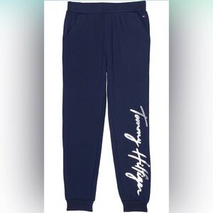 Tommy Hilfiger Girls' Logo Sweatpants, Fleece Joggers with Ribbed Cuffs